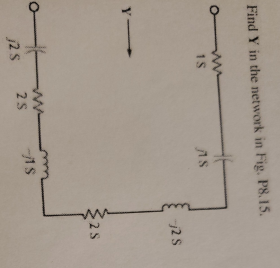 Find Y in the network in Fig. P8.15. 325 12S 25 s