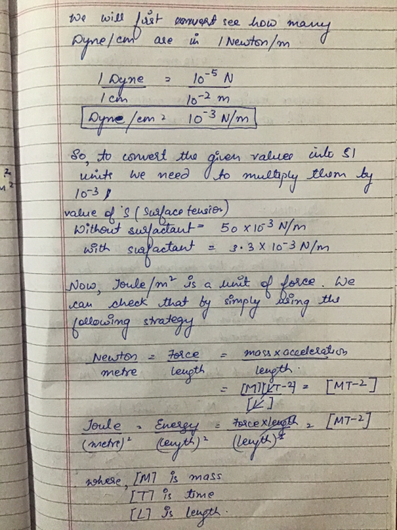 we will fast convent see how many Dyne/ con are in I Newton/m - Layne : 10-5 N 10-2 m Dyne / em? 103 N/m] Iem So to convert t