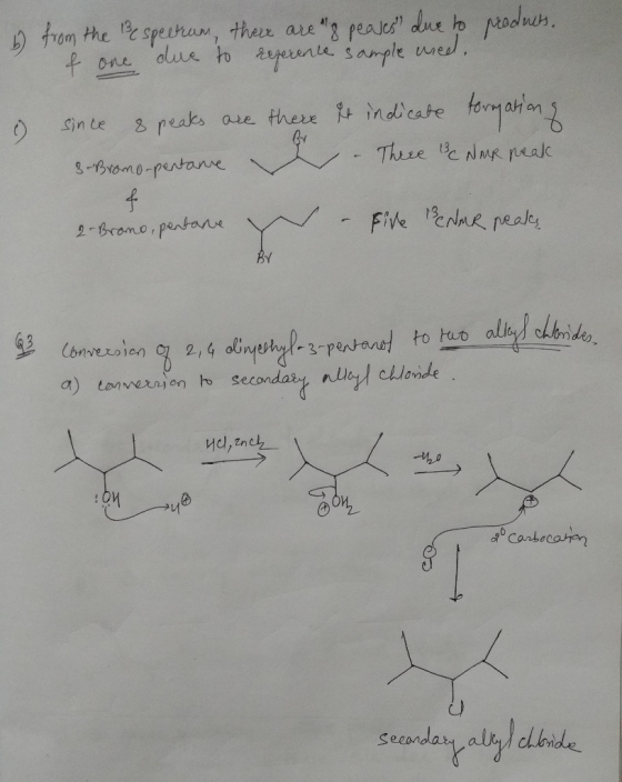 6 from the Bespeerum, there are s peases due to produes. & one due to reference sample used, 1) since 8 peaks are there 3-B