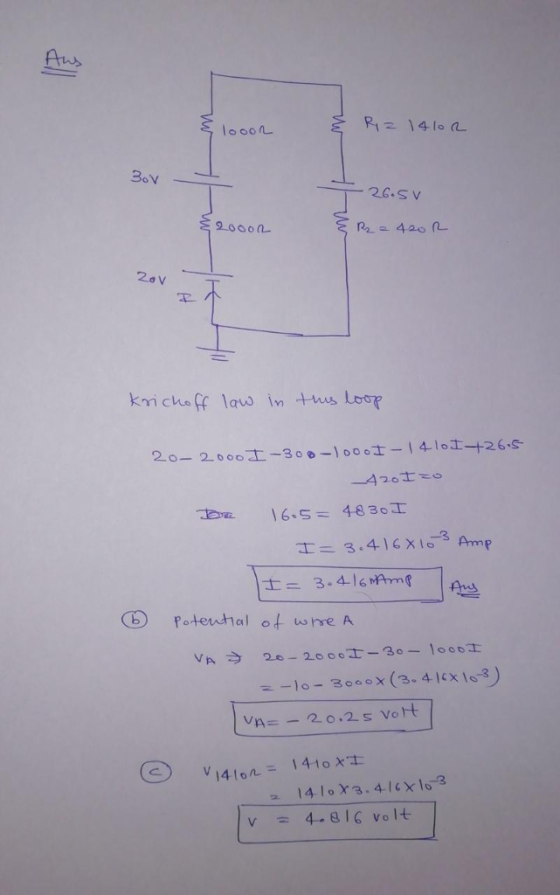 Au 3ov ⑥ potential of wneA vn 0 , 2 s vott - v4 &IG volt