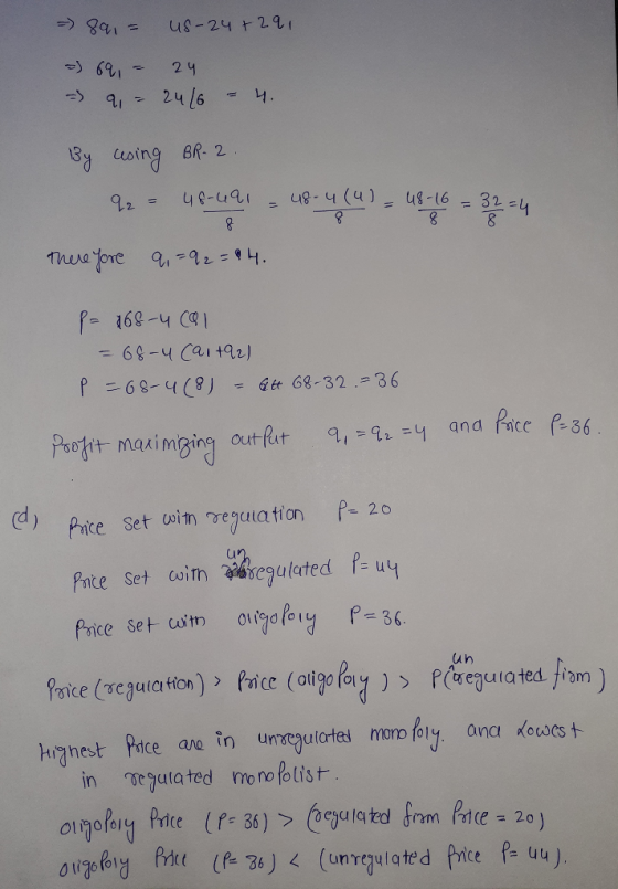 - 891 = us-24 +291 =) 69, = 24 - 9 = 24/6 = 4. By using BR-2. a = -3. 48-ual - 8 48-4(u) - 48-16 8 ch there fore q = 92 = 94.
