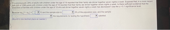 Thi a previous pol, 29% of adults with children under the age of 18 reported that their family ate dinner together seven nigh