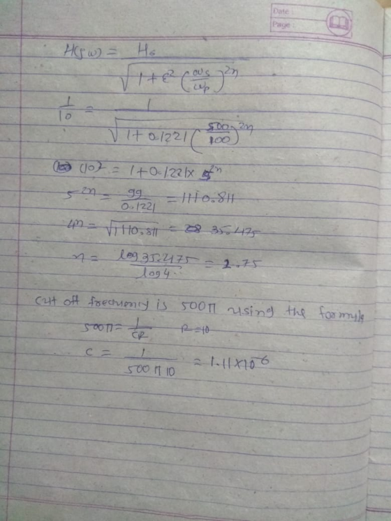 Sate Page How) = Ho The course Vit 012211 100) led (103 = 1 +0.1221x 2999 = 0.81 10 v Host = 35425 n= log 35.475 - 2.75 0.122