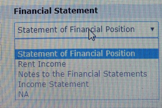 Financial Statement Statement of Financial Position , ke Statement of Financial Position Rent Income Notes to the Financial S
