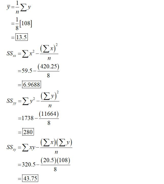 v=- 11 Σ» [108] 1 -- 8 13.5 2 (Σ Ν SS, x2. XX n (420.25) =59.5- 8 16.9688 SS=Σ». (11664) n =1738 8 280 (Σ) Σν) SS, =Συν- (20.