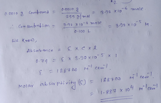 2 OO0l0 -6 255 aIanol x lo6 nble 3.92 xo о.too L motar absorptiv; (c) = 188700 MIcewn)