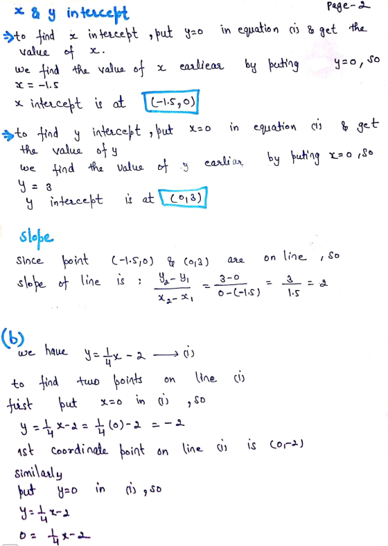 x & g intercept page-2 to find se intercept , put y20 in equation rij & get the value of x. We find the value of earliear by