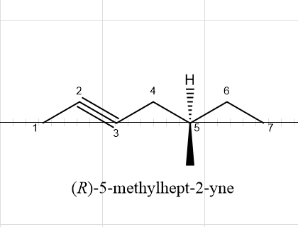 I In (R)-5-methylhept-2-yne