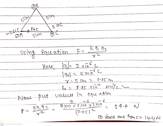 sam 50m FAC 2MG -2840. e G A sum K 9, 92 82 С. = 2x100 0.05 m using Equation is Here, 19,1= 2x106 1921. = 2x12 8=5cm = Eo = 8