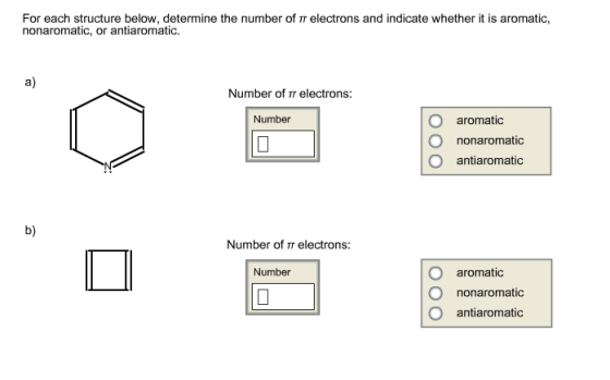 For each structure below, determine the number of