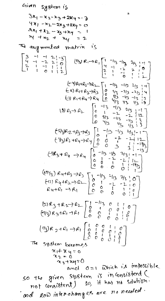 13 13 Given system is 38, -42-Xz+20y=-3 4, -^2-247+2xy = 0 an +22 - xz thy retuzt The augmented matrin is - 1 2 | 21-37 WR,R,