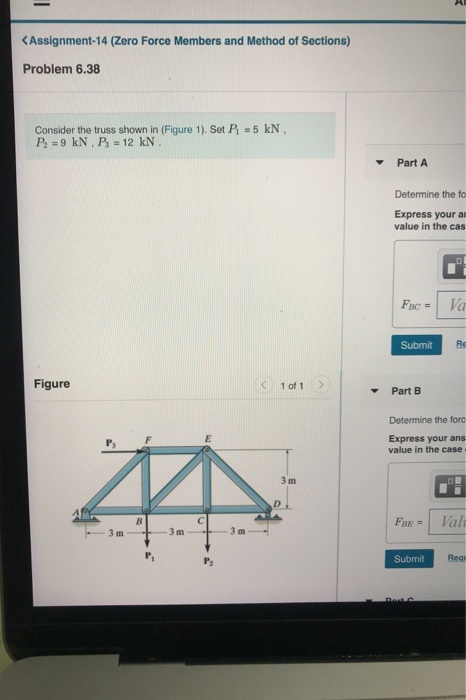 <Assignment-14 (Zero Force Members and Method of Sections) Problem 6.38 Consider the truss shown in (Figure 1). Set R = 5 kN.