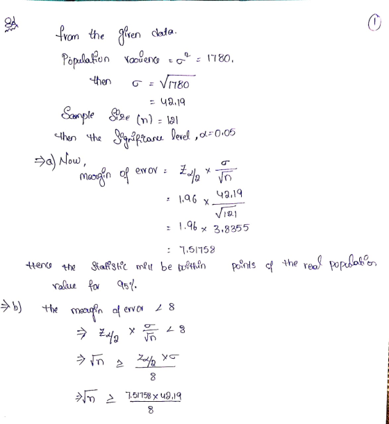 from the given dela. Population racience o √1780 = 1780, then 8924 = 42,19 (n) = lal Sample then the gagnéprase Devel,0=0.05