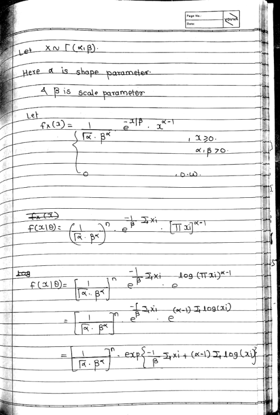 Page No Da1e: x is shape parameles 4is scale parameter LS etear 区, B 20 log (mai)*- 구자- 긔지 ng