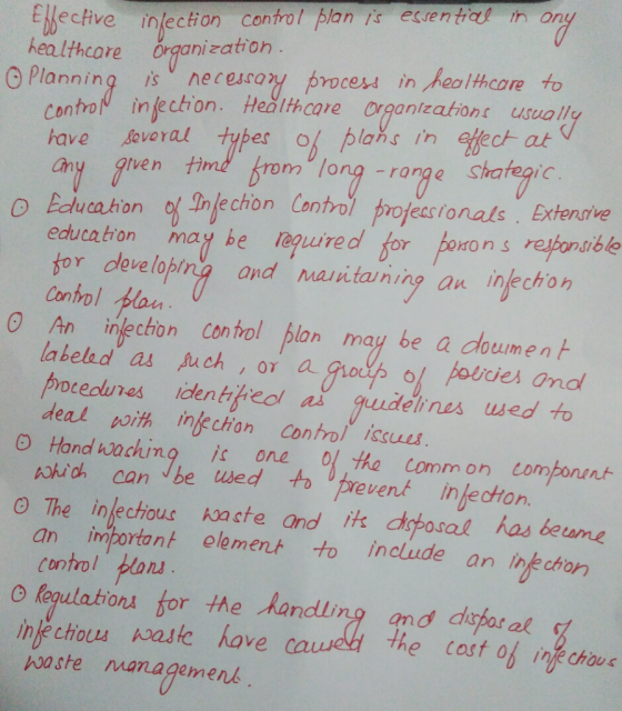 0bective infection control plan 1s esential in healthcore brganiation OPlanning is necescary process in heolthcore to contro