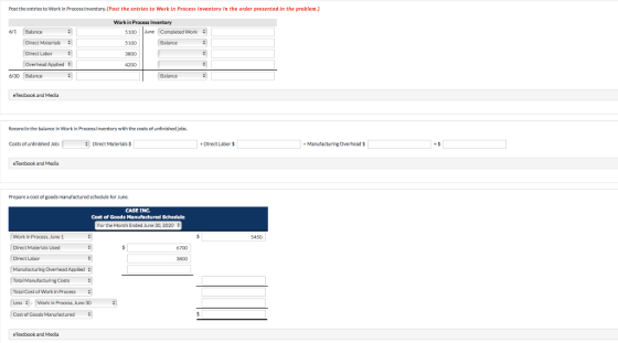 Post the entries to Work in Process Inventory. (Post the entries to Work in Process Inventory in the order presented in the p