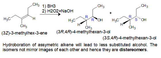 CH3 1) ВНЗ 2) H202+NaOH CНз CHз R SOH R ROH Нас HаС H CH3 Нас Н CHз (3R,4R)-4-methylhexan-3-ol CH3 (3Z)-3-methylhex-3-ene (3S