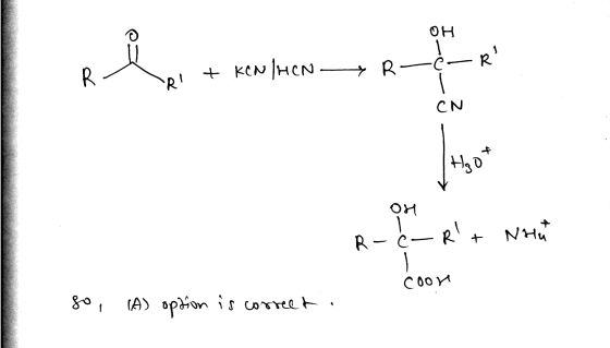 R ė -R DI + KENTHON R OH R-c-R+ What coon so, (A) option is correct.
