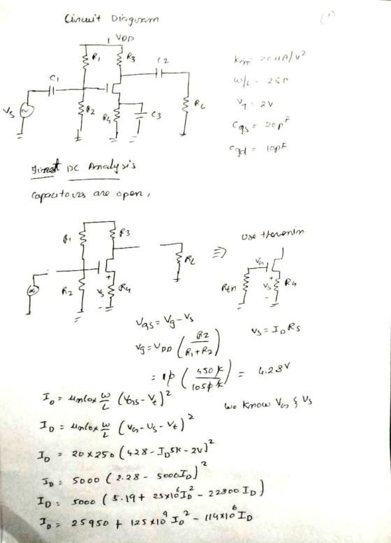 Cincit Diaguem Vop Kor 2011 Alu? 12 RB 33 Cgs = pop cgd = lopt Tinct nc Analysis Copautoizs are open, Use thorenin vas= Vg -