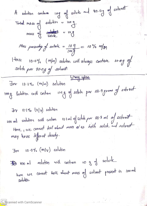 A solution contains log of solute and ro og of solvent Total mass of solution = loog O Moss series solute = 109 Mos poranty o