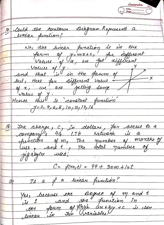 classmate Date Page 14. Could the sent a No, the linear the feum mxtc contowe linguero Repeties linéax finition? linear funct