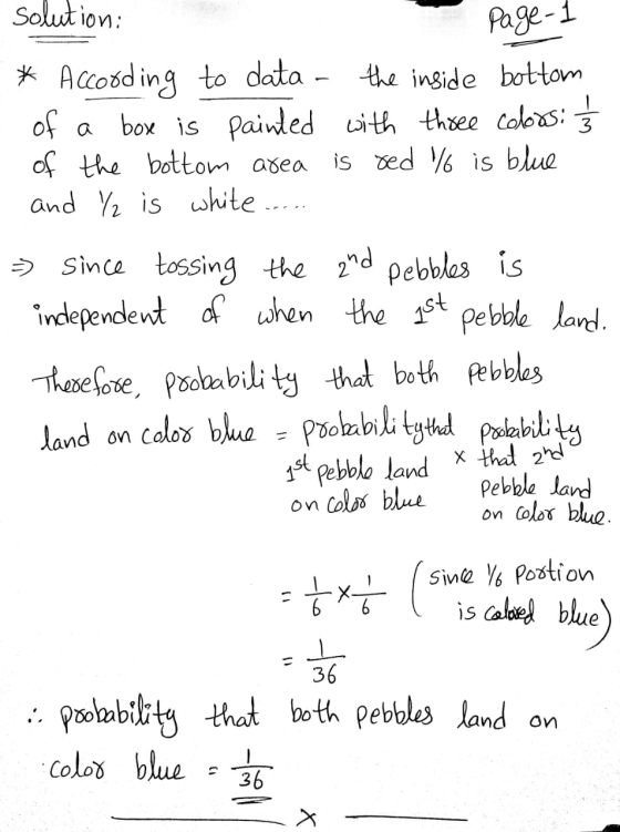 Solution: Page 1 * According to data - the inside bottom box is painted with three colors: 1/3 of the bottom area is red / is