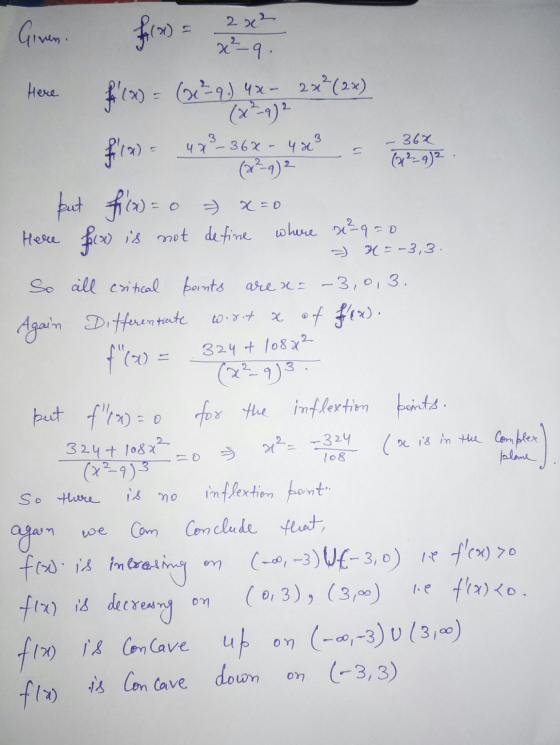 I wen. Here f(x) = (x = q) 4 x 2 - 473_36x - 4x = (²9)2 - H=-3,3, - 362 J (229)2 (212294 but f(x)= 0 x=0 Here f(x) is not def