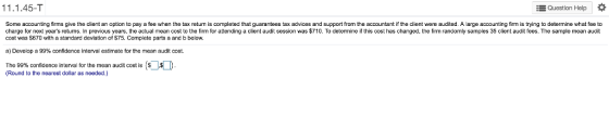 11.1.45-T Questlon Help Some accounting firms give the client an option to pay a fee when the tax return is completed that gu