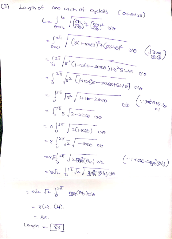 (3) Length of one arch of cycloid Cocozza) 2 - 1 an ( je do = 52 (861-05%)]+(o single do (58com ) S20102C146030-20050 378291