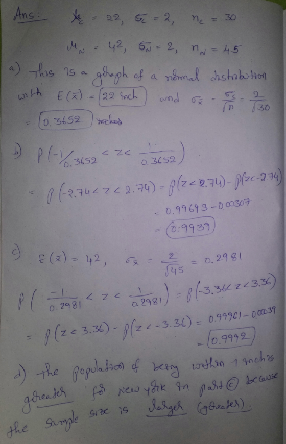 1 Ans: u = 22, 5-2, n. - 30 M = 42, 50 = 2, nw = 45 (a) this is a graph of a normal distribution, with E (=) = ( 22 rich and