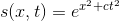 s(x,t)=e^{x^{2}+ct^{2}}