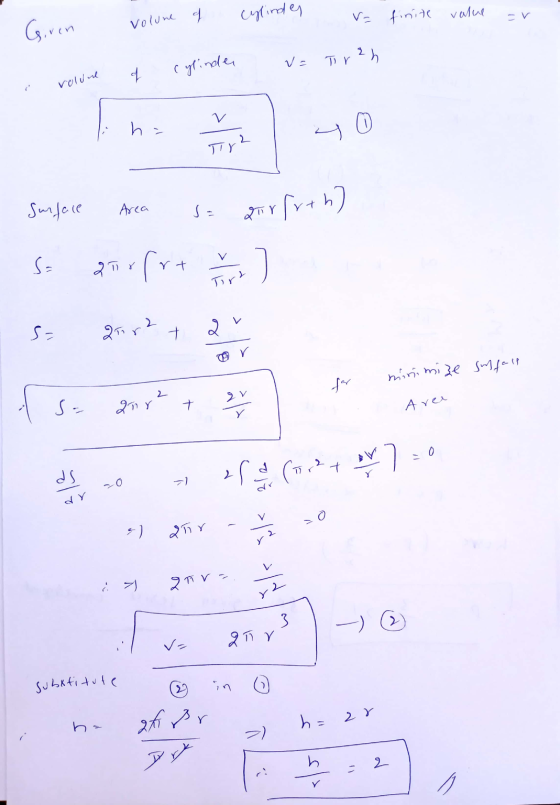 Cylinder Va Gren finite value volume of V2 rginolee rs 하 rolune V ha 서 2 TY Surface Area s- air futh] V S rt ) Tort 2 v = r ㅓ