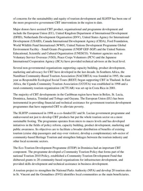 of concerns for the sustainability and equity of tourism development and SLHTP has been one of the more progressive governmen