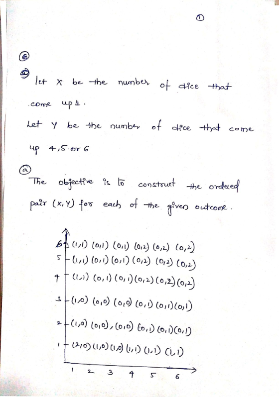 gn let x be -the numbex ot lce thast come the numbev of dace -that come up 4,S or 6 The obectave %; to construct -the orde リ1) (011) (0)1 /l)(012) ( 0.0 3 6