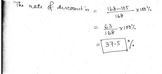 The rate व ducounts x100 -- 168-105 168 63 168 x/60/. - 31.5 1