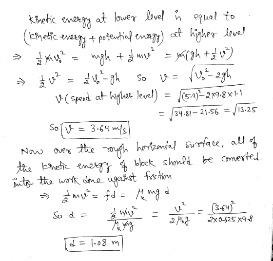 . - Kinetic energy at lower level i equal to . (kinetic energy + potential energy) at higher level a ² = migh + 2 m² = yargh