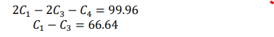 264 - 203 - C4 = 99.96 C - C = 66.64