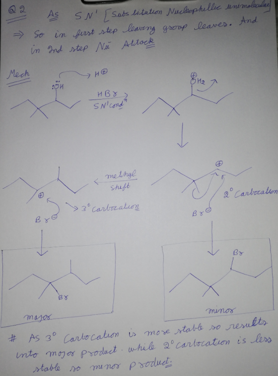 e - I So in AS SN Substitution Nucleophellic enimolecular in first step leaving group leaves. And and step Nu Allock HO HBO