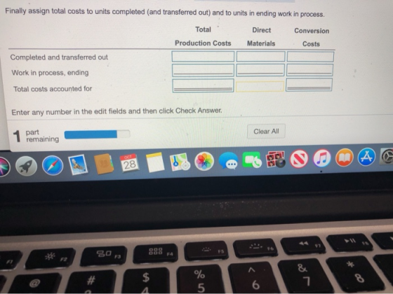 Finally assign total costs to units completed (and transferred out) and to units in ending work in process. Total Direct Conv