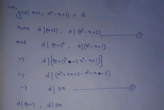 ged(n+1, ²-n+1) = Them alm+1), a 1 (2-n+1) and al MA132 dl (n= n+1) >> dl{n+1)*--(-41)} => dl (n = 2n +4-mano-1) 7 dl 3m d/ (