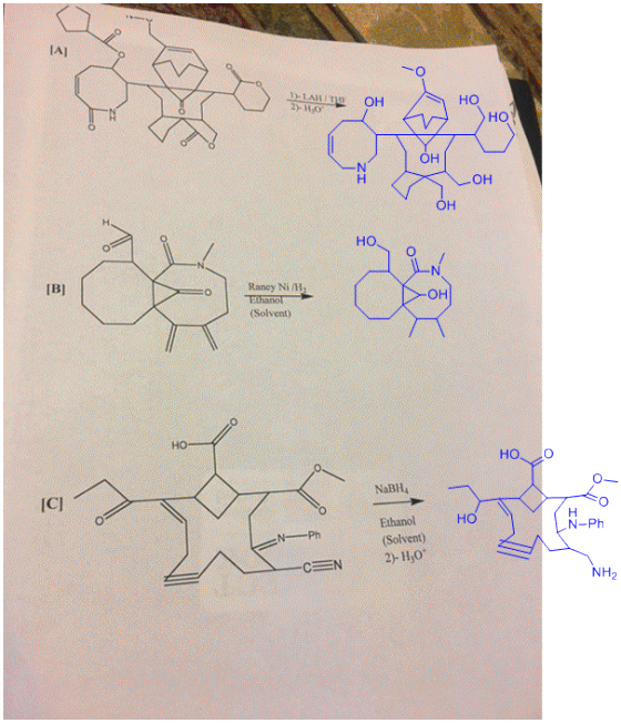 IA] он HO 2)- HO он EL он он HO IBI Raney Ni / OH (Solvent) Ho ICl HO Ethanol (Solvent) 2- H0 N-Ph NPh NH2