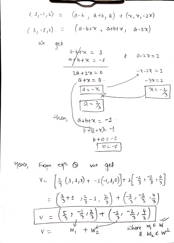 (+,-1,2) - (a-b, atb, a) + (1,9,-2x) (a-btn a-2x) ( 4,-1,2). arbte, 2 We get 1 a-ban 946+x= -4 ☆ a-2.1=2 -7-27 = 2 29 +22=0 a