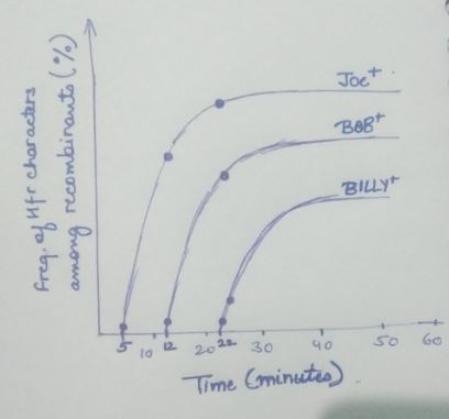 Freq. y Mfr characters among recombinanto (%) Time Eminutes) BILLY Bart Joet