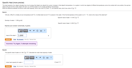 Specific Heat (more precise) The heat capacity of