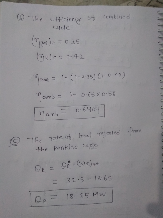 o of combined The efficiency cycle I god ) c = 0.35 (R) c = 0.42 DATA I comb = -(1-0.35] (1-0.42) comb = - 0.65% 0.58 In comb