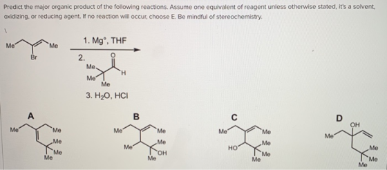 Predict the major organic product of the following reactions. Assume one equivalent of reagent unless otherwise stated, its
