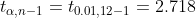 ta,n-l t0.01 12-1 2.718