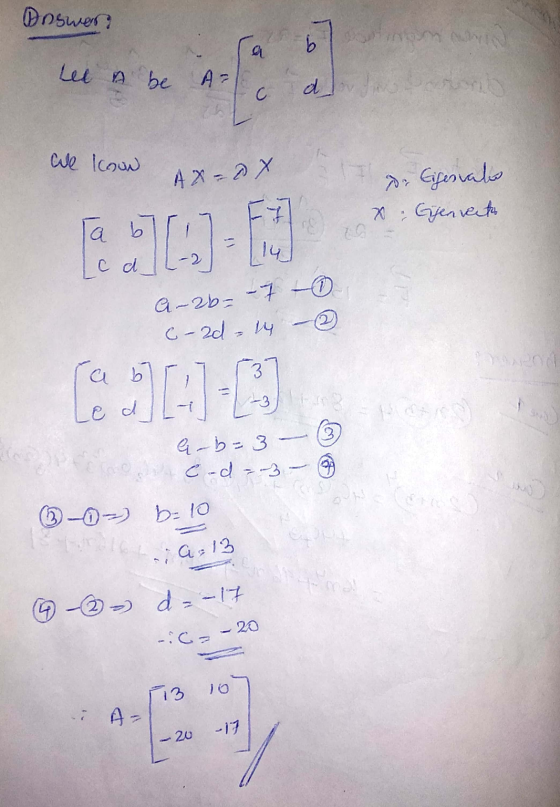 Doswers Doswor? 67 Lee Abe A=1 We loon Axor de Eigenate x. Gjennete BAC-3 A-2b- - 7 - c-2d-4 - G-b=3-④ head-3- 0-0-) b= 10 I