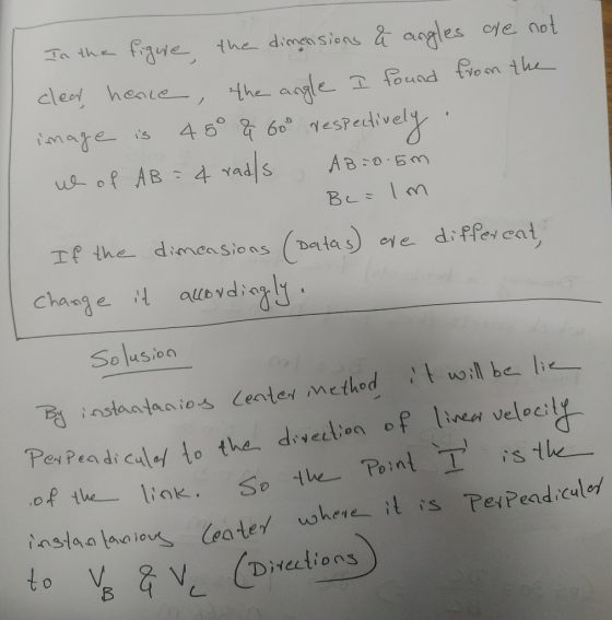 In the figure the dimensions & angles are not clear, hence , the angle I found from the image is 48° & 600 respectively. ue o