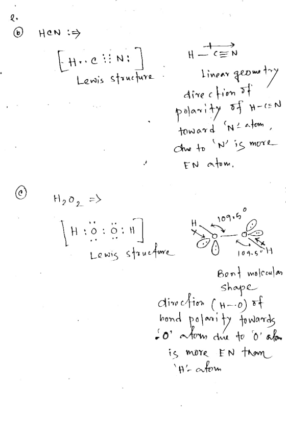 © HON :=) H-CEN Lewis structure. Linear geometry direction of polarity of H-EN toward Natom , due to N is more En atom, ©